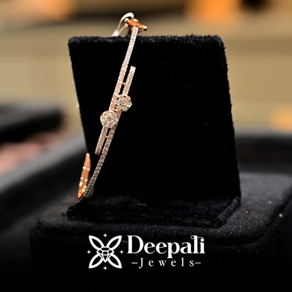 Diamond Bracelet | 14K Gold Bracelet | Bonded Bloom Jewellery | Real Diamond Bangles | Certified Diamond Bracelet | Deepali Jewels | Floral Diamond Bracelet | Modern Gold Bracelet | Minimalist Gold Jewellery | Gift for Her | Anniversary Gold Bracelet