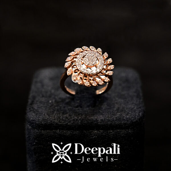 Floral Petal Diamond Ladies Ring – 14K Rose Gold